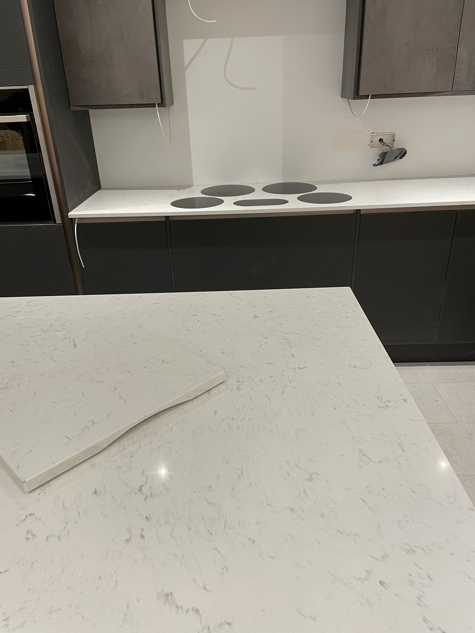 Carrara Shimmer Worktop and Island. Project: Standon 