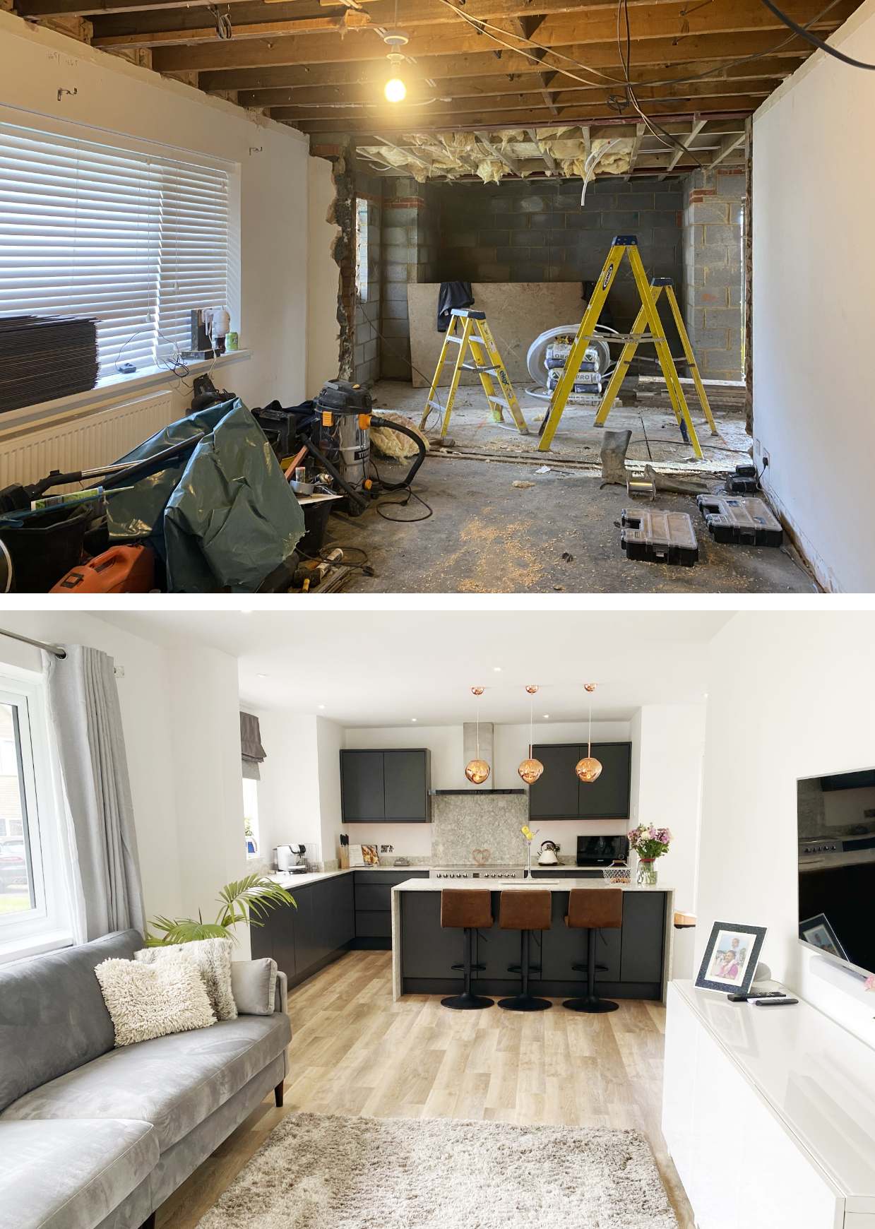 Kitchen worktops, upstands and waterfall island Barkway Hertfordshire