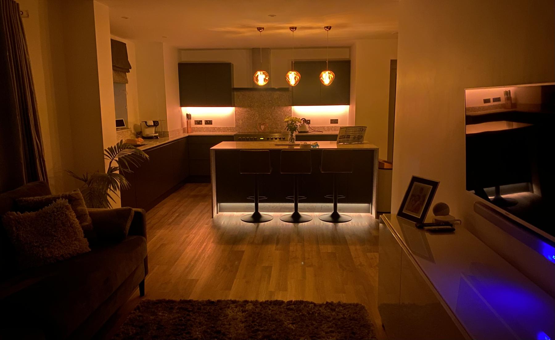 Kitchen worktops, upstands and waterfall island Barkway Hertfordshire