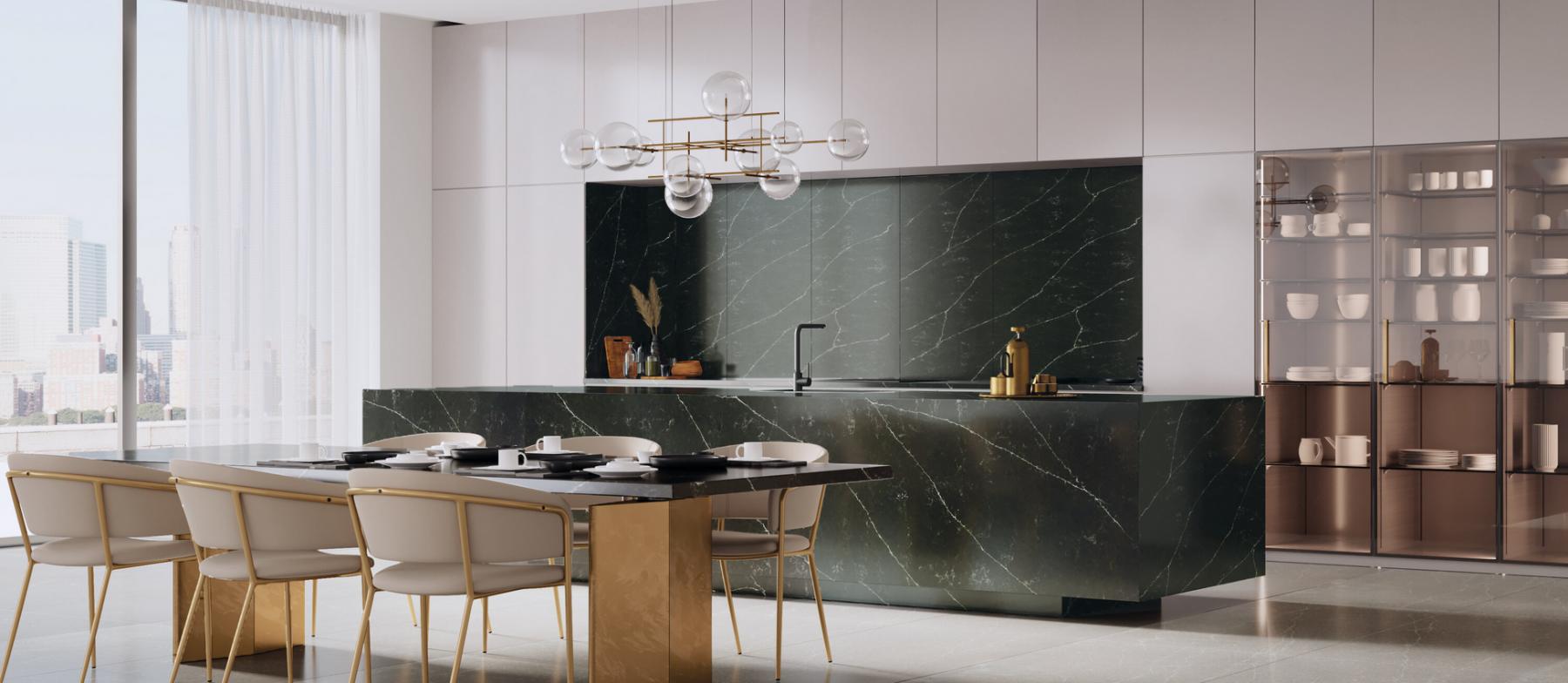 Magnolia Island and Splashback polished and matt