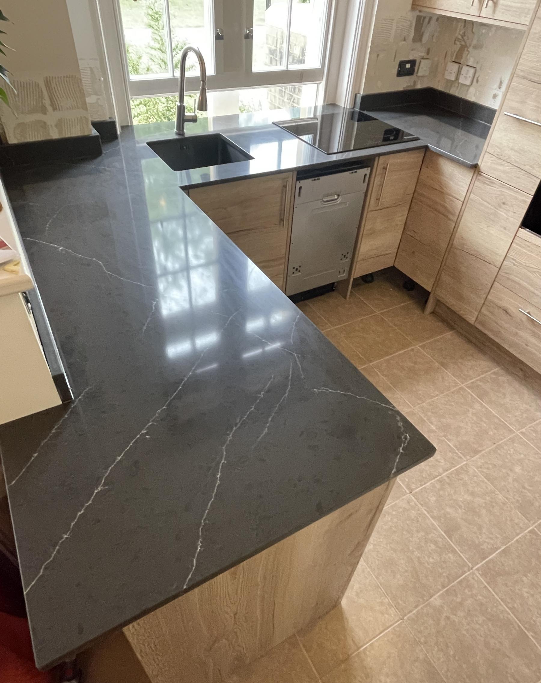 Jupiter worktop Project: Fairfield Park polished and matt