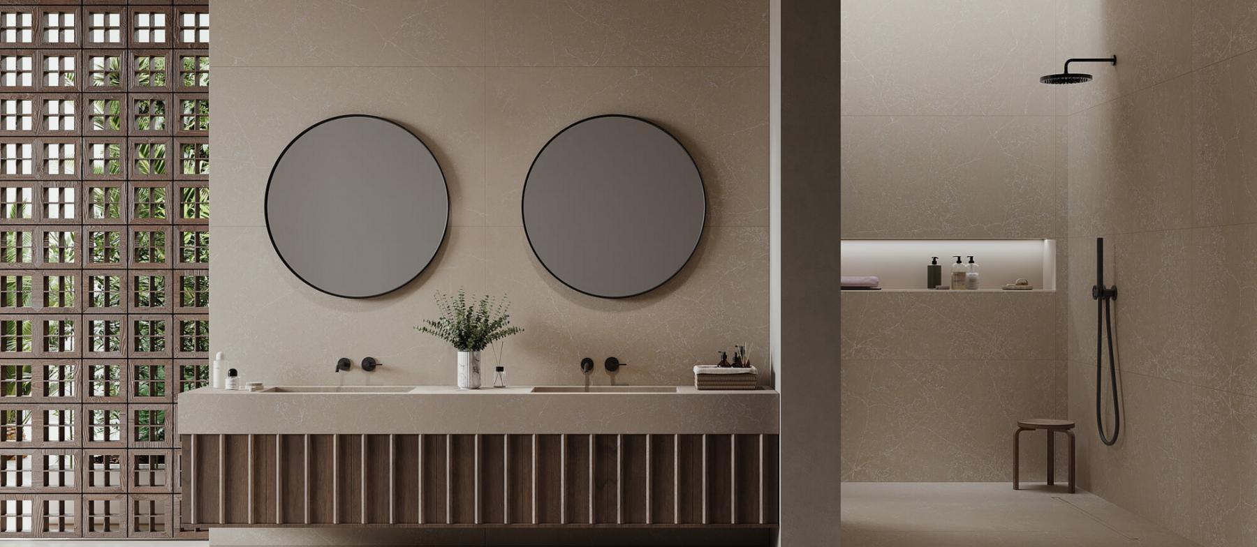 Mahal bathroom paneling polished and matt