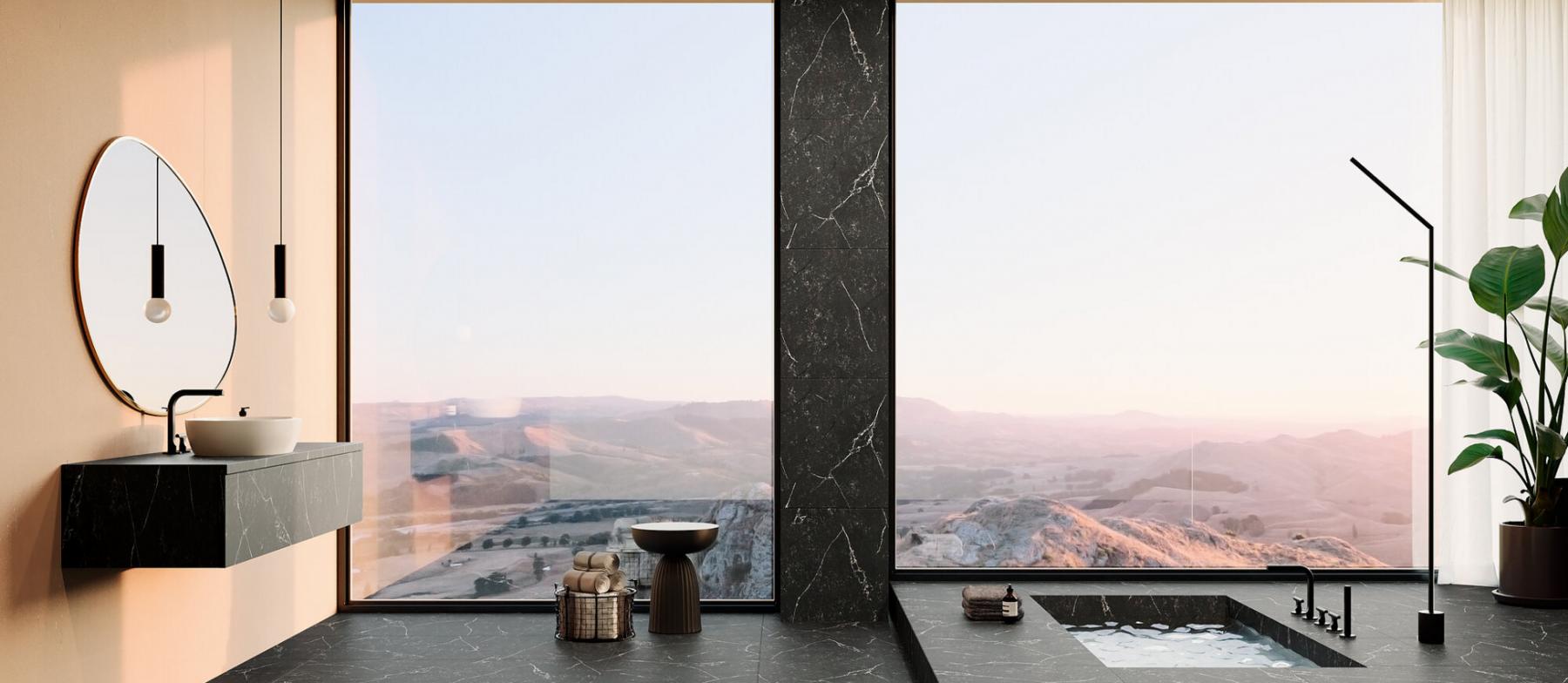 Nirvana bathroom countertop polished and matt
