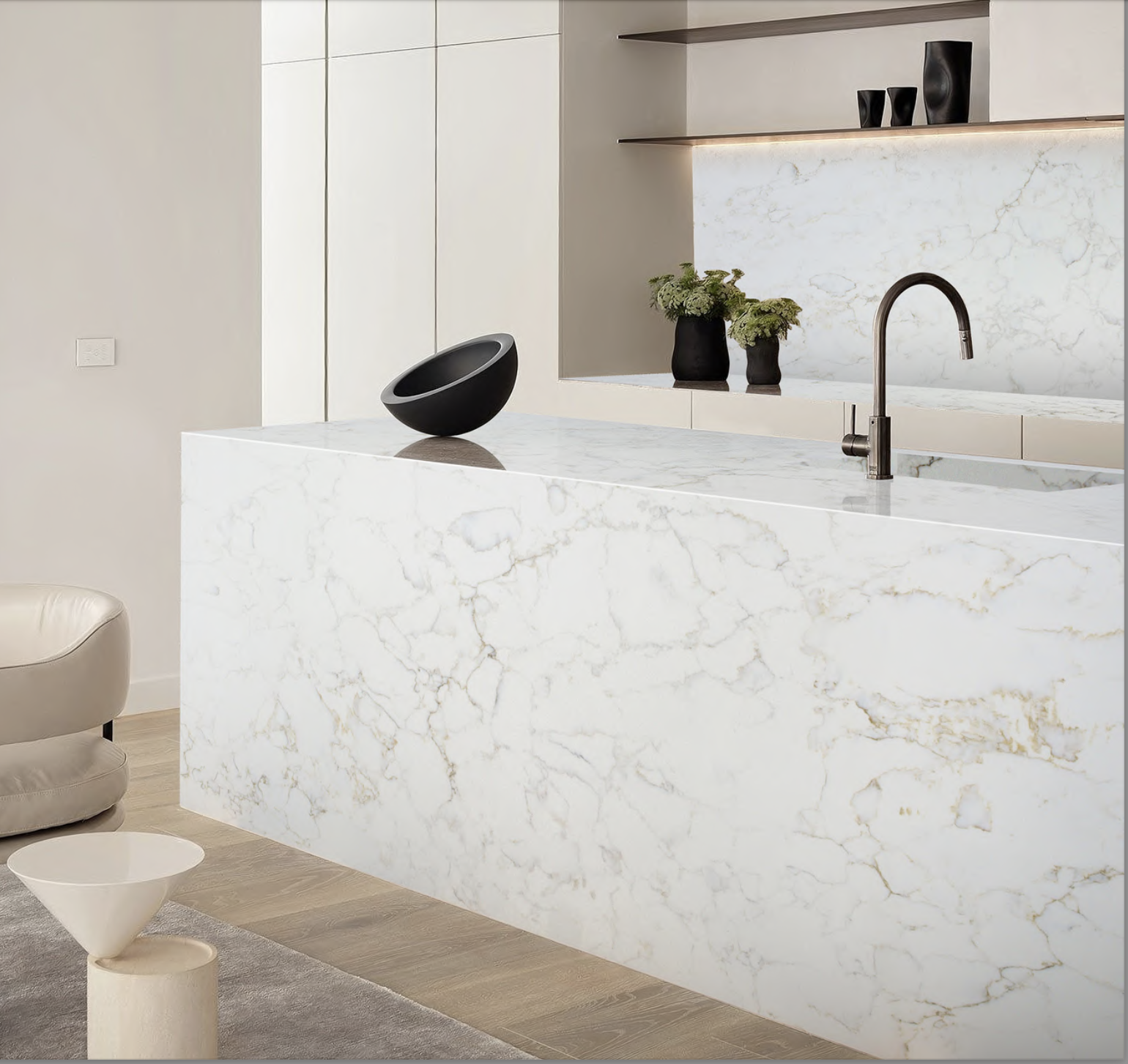 Arabescato Light Island polished