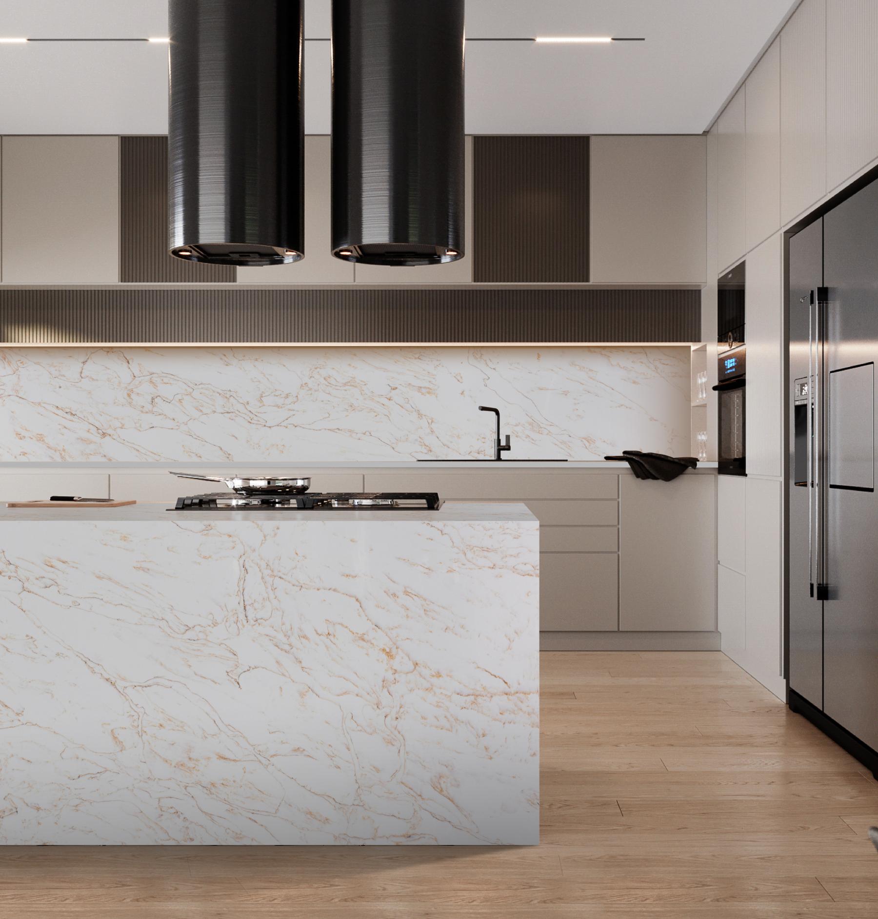 Arabescato Gold island polished