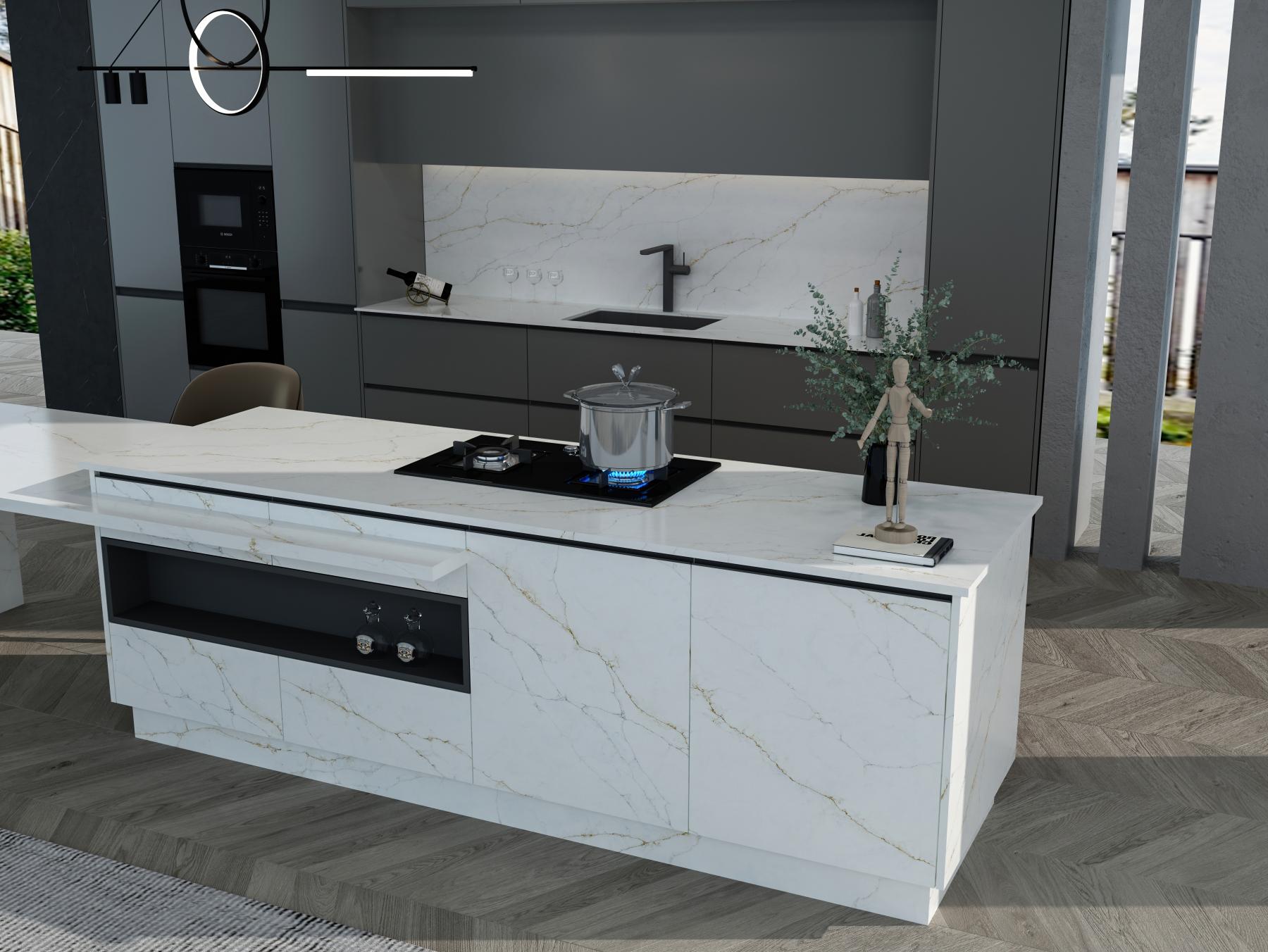 Arctic Gold island back panel polished