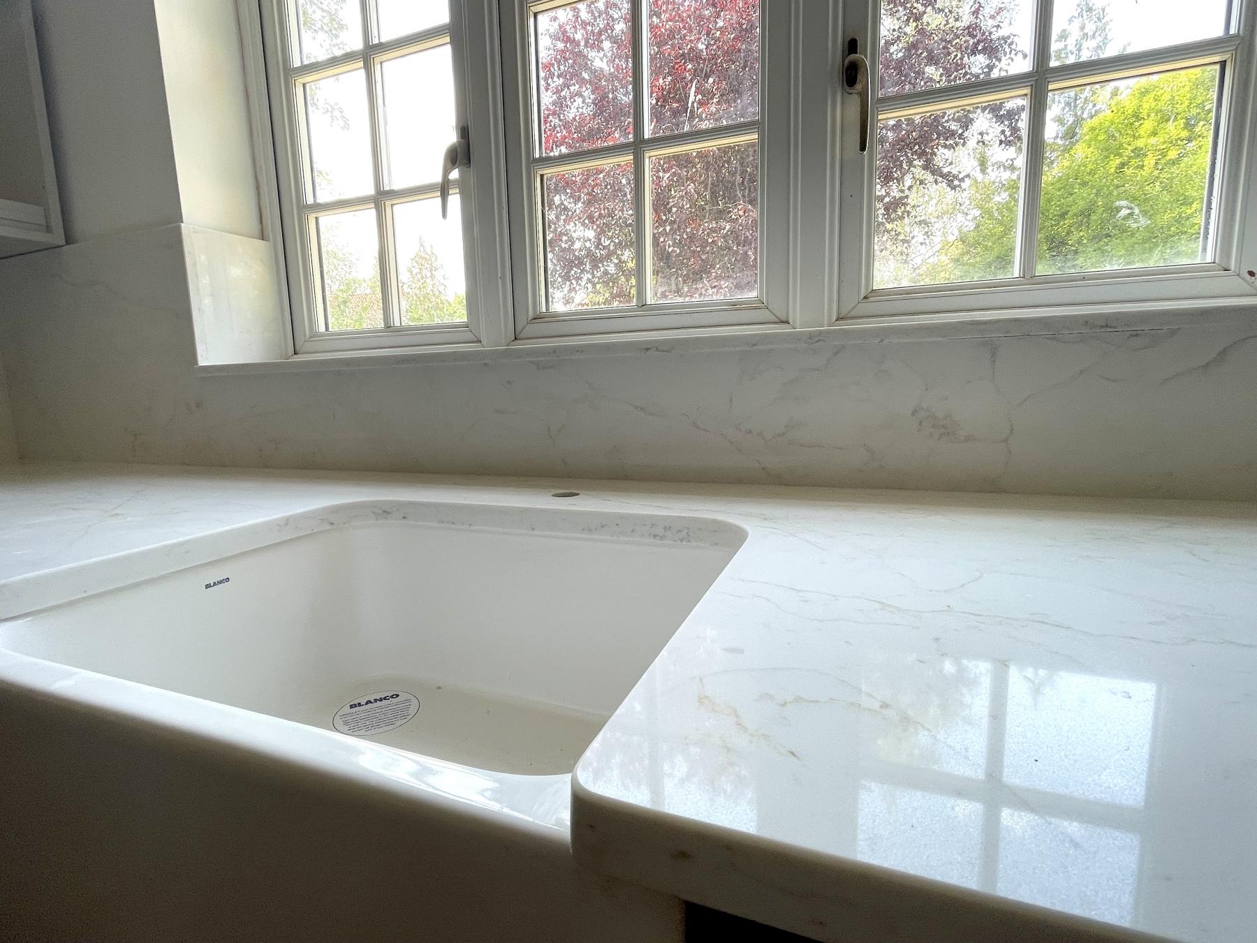 Arabescato Gold Belfast sink Project: Letchworth polished