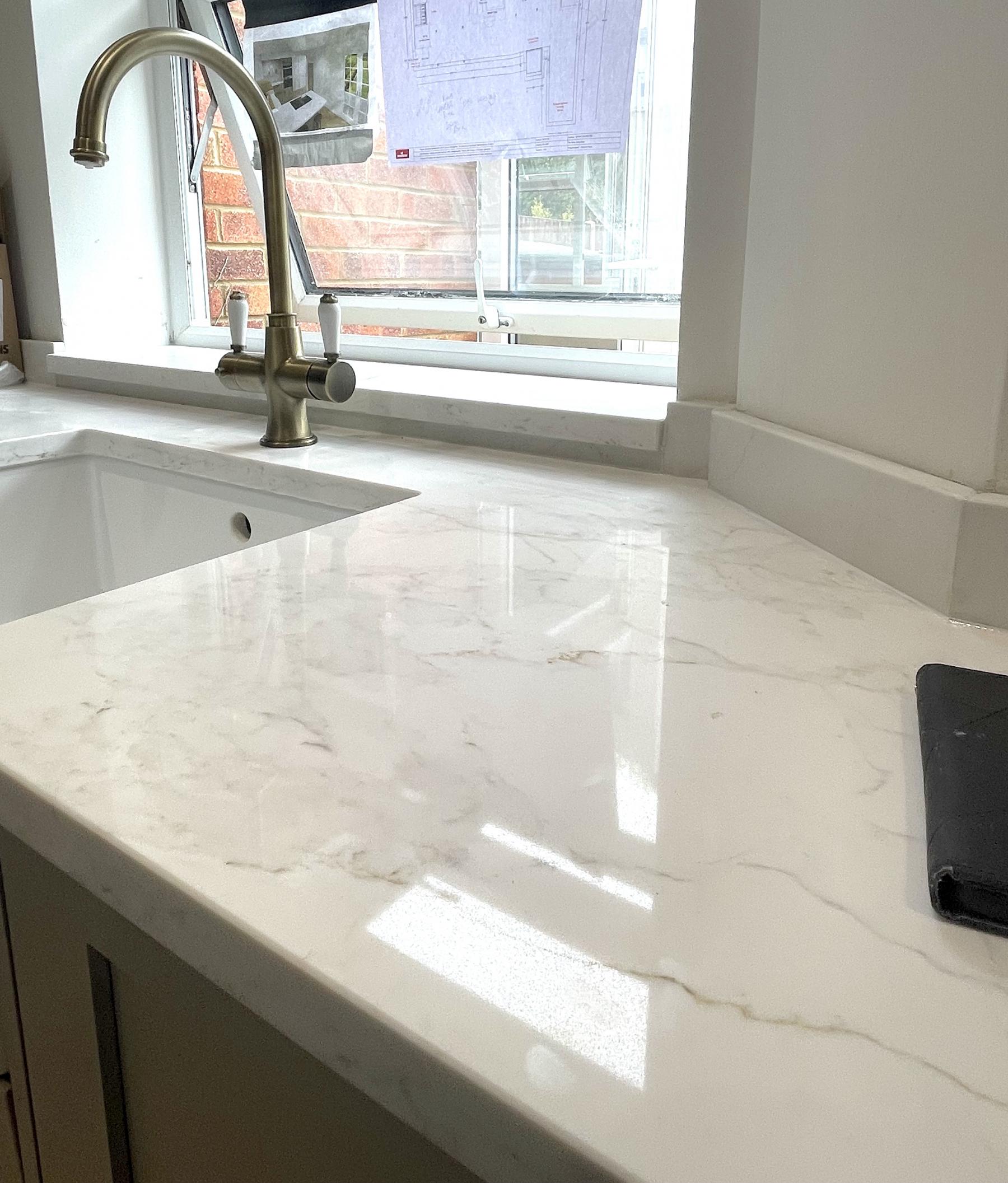 Arabescato Gold Belfast sink Project: Baldock polished