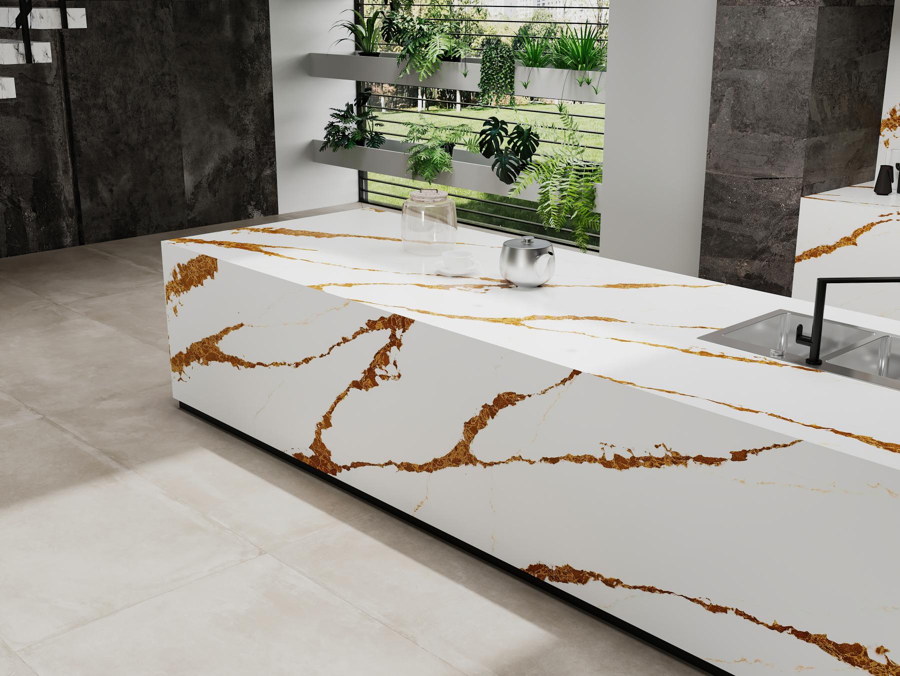 Glitter Lava island polished