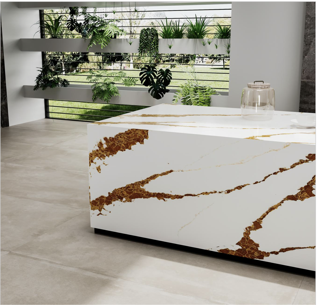 Glitter Lava, Marble Effect Quartz- Polished Finish 