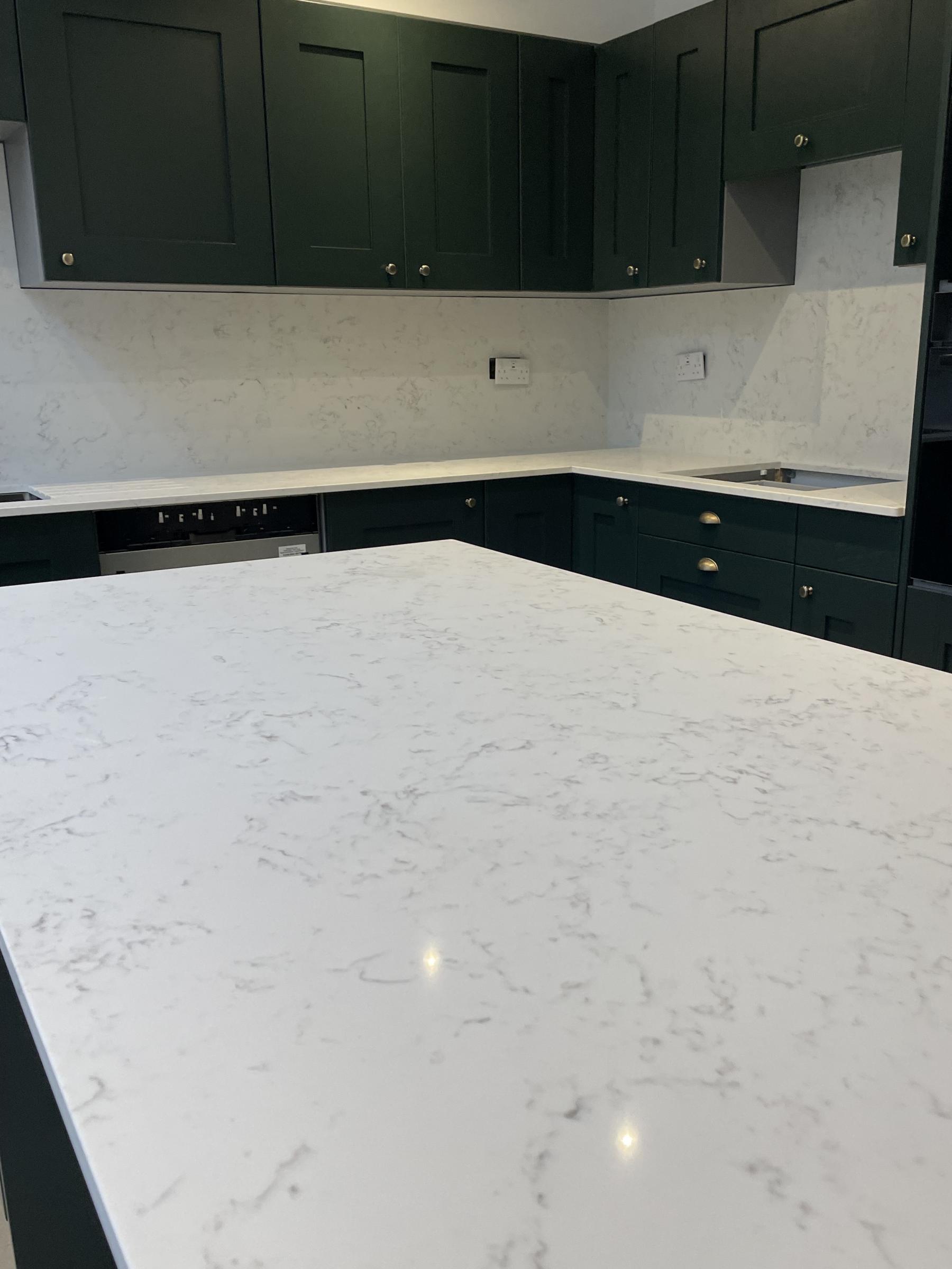 Carrara White polish and matt