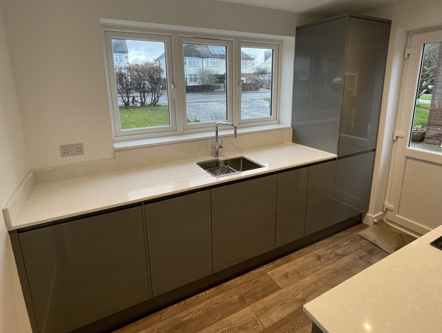 White Onyx window sill. Project: Hitchin 