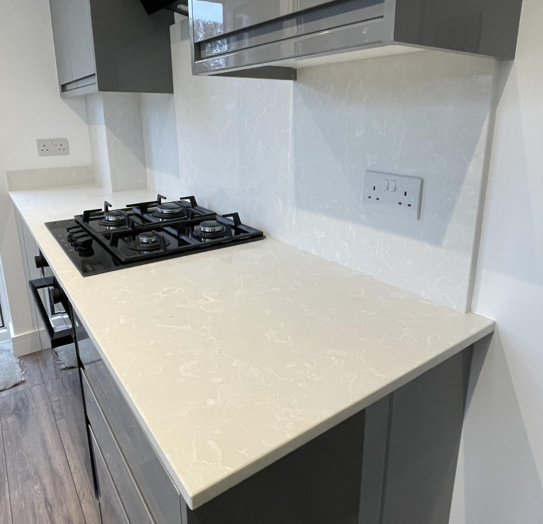 White Onyx worktop. Project: Hitchin 