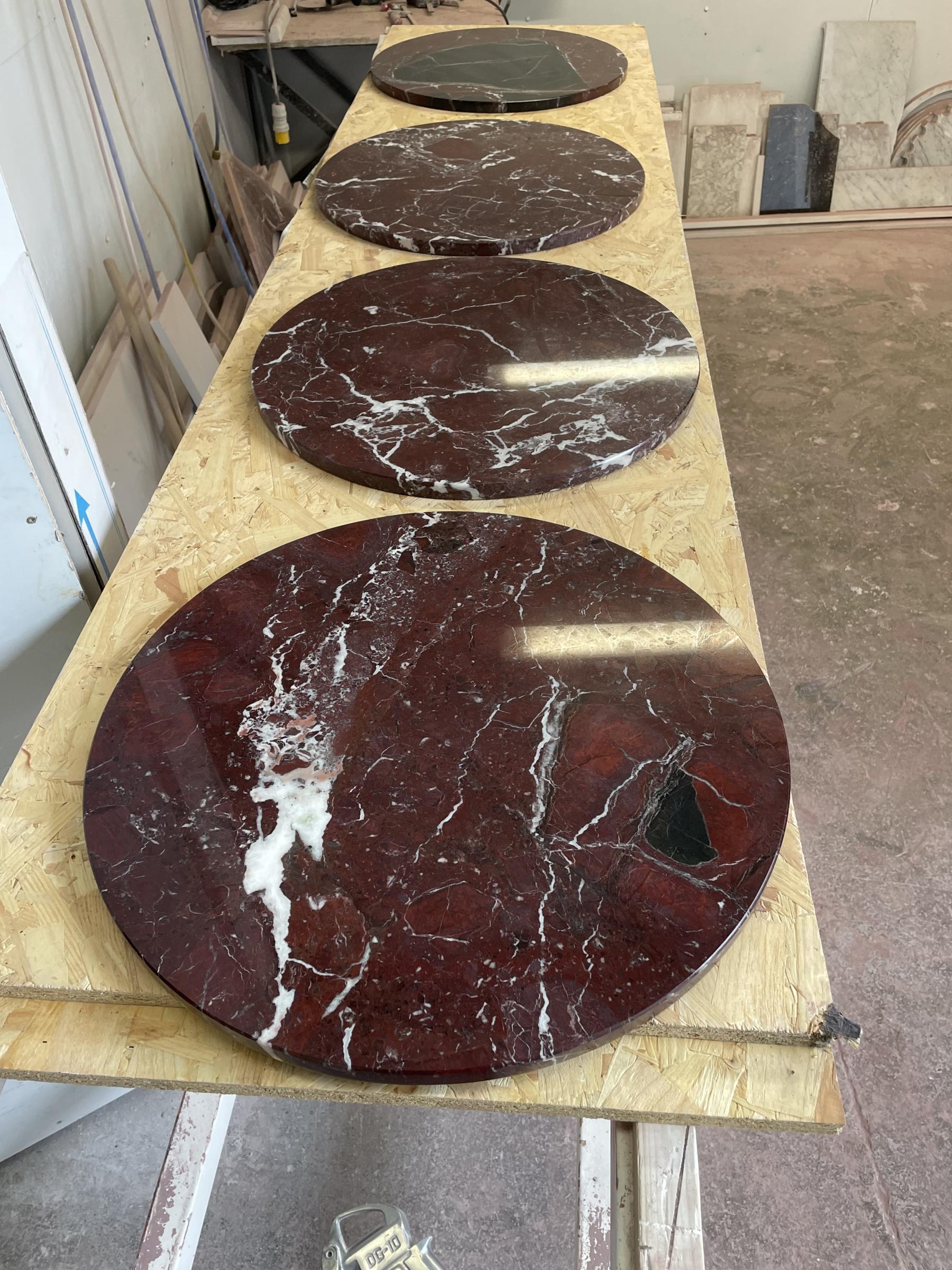 Rosso Levante Marble tables 