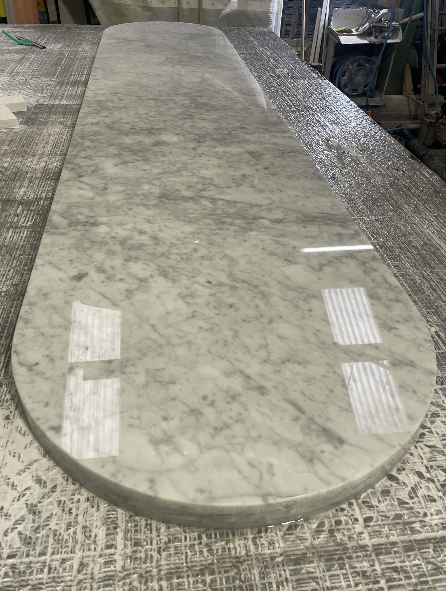 Carrara Marble rounded table 