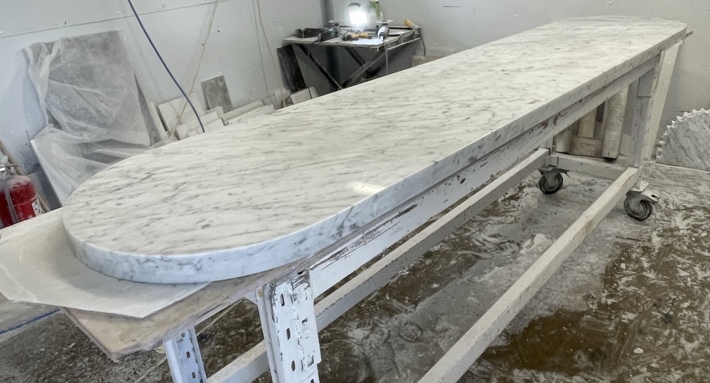 Carrara Marble table triple edge 20mm x3 