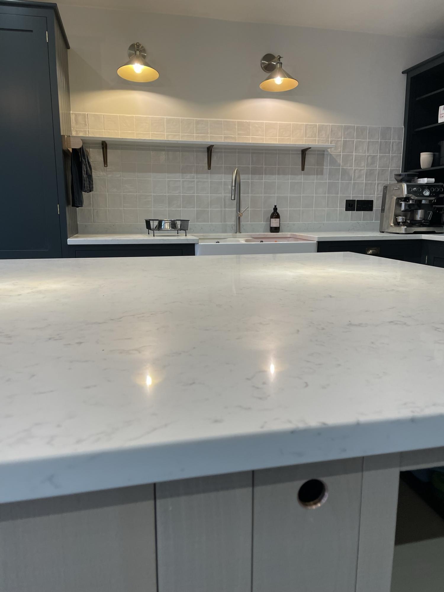 Carrara White project: Baldock  - Worktops and Islands Gallery -  Home Smart Systems