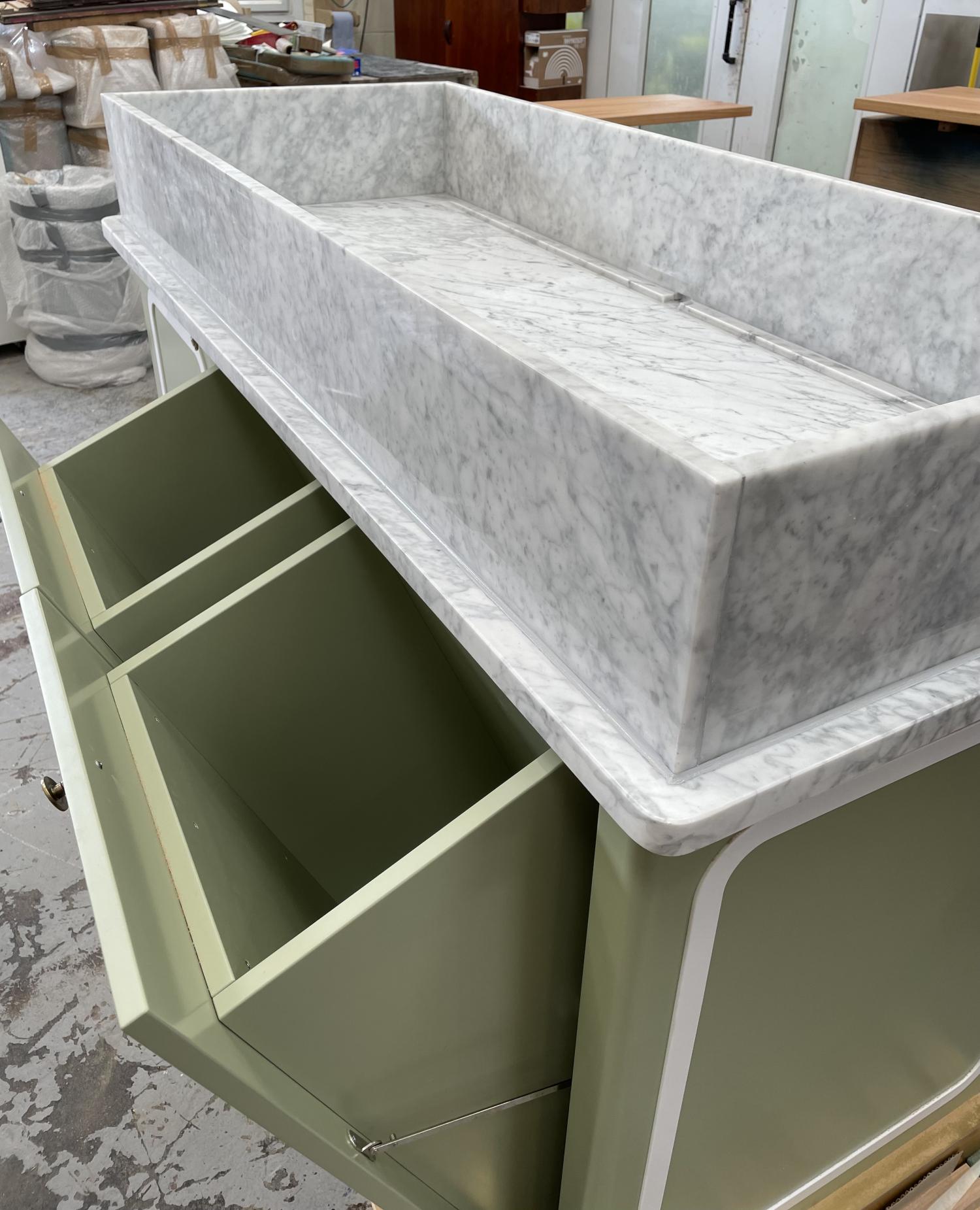 Carrara Blanco marble project: Covent Garden  - Worktops and Islands Gallery -  Home Smart Systems