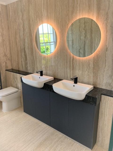 Travertine Silver Classic Project: Ahswell  - Bathroom tops -  Home Smart Systems