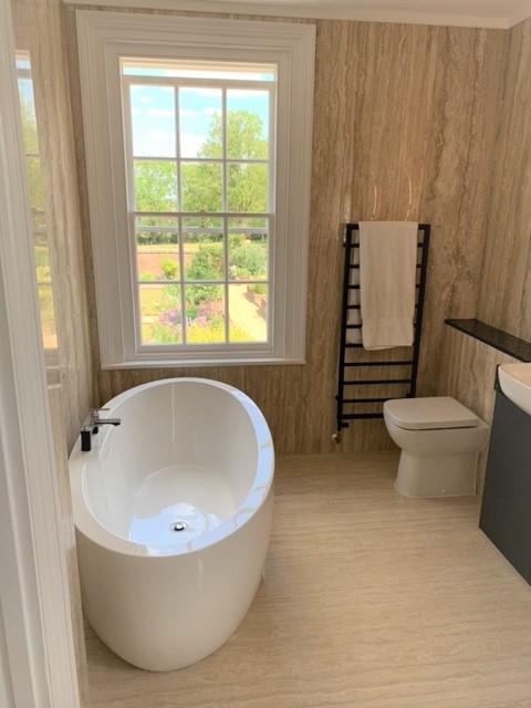 Travertine Silver Classic Project: Ahswell  - Bathroom tops -  Home Smart Systems